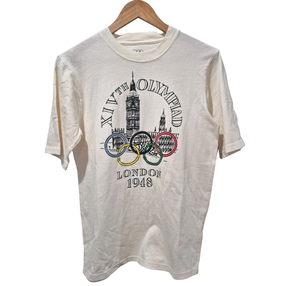Olympiad London 1948 T-Shirt Small White Olympic‎ Heritage Big Ben UK